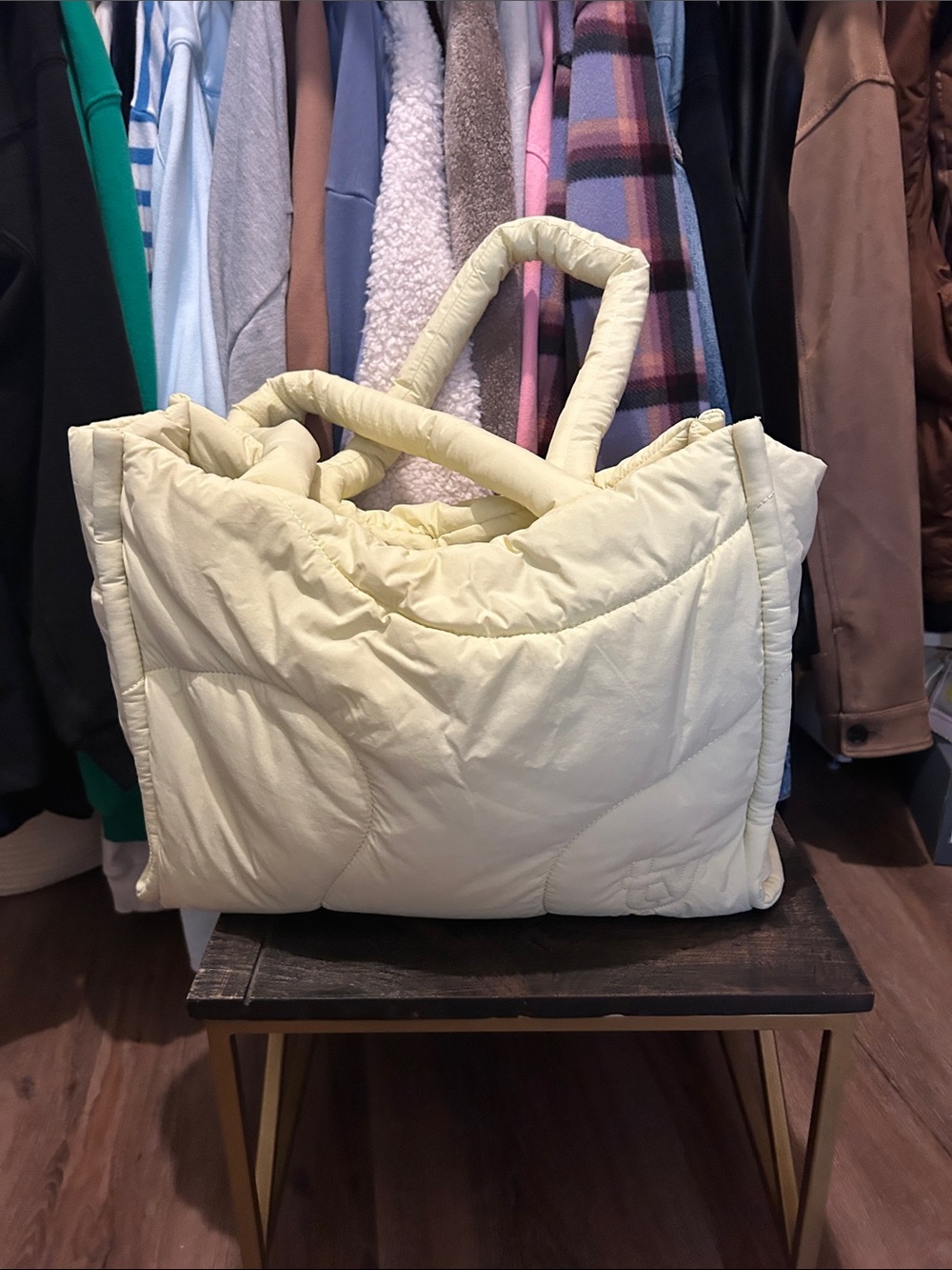Thirty Years Drift Tote Bag in Pale Yellow